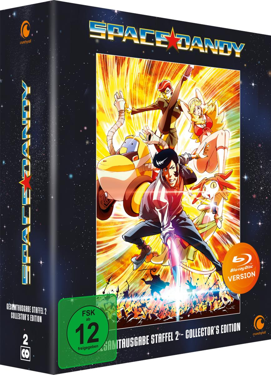 Blu-ray-Box-Set des Anime Space Dandy, mit Charakteren auf dem Cover.