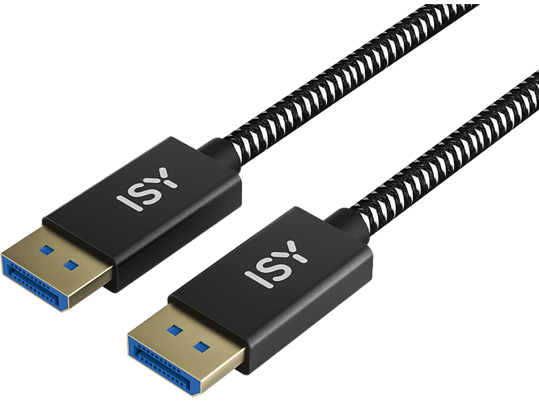 ISY IDP 3020 DisplayPort 1.4 összekötő kábel, 8K60Hz, 32,4 Gbps, 2 méter, fekete (2V225507)