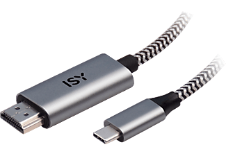 ISY IHD-9000 HDMI - USB Type-C kábel, max 4K60Hz, 2 méter, szürke (2V055861)