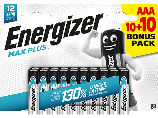 ENERGIZER Max Plus AAA 10+10 Bonus Pack - Alkalibatterie (Mehrfarbig)