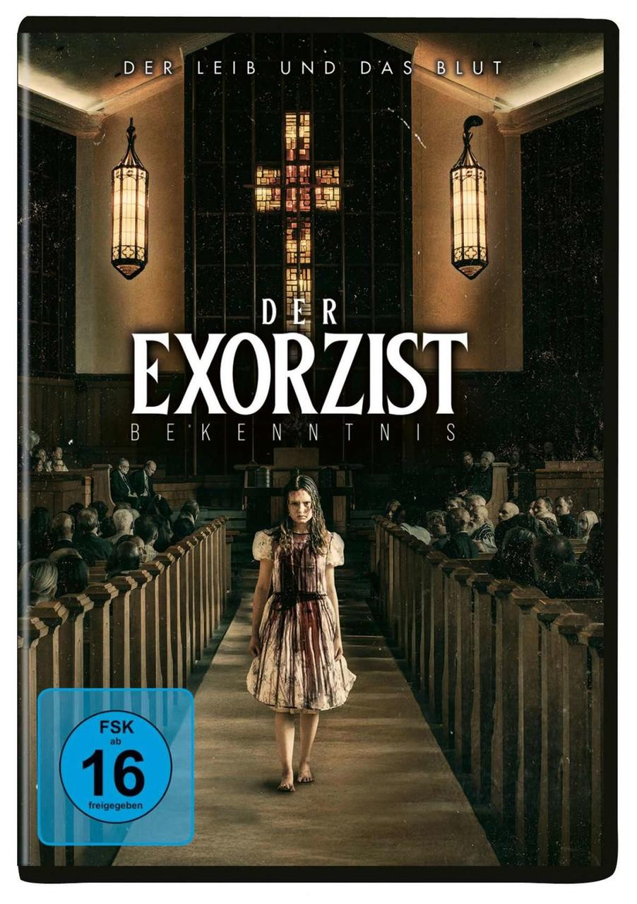 DVD-Cover. Ein Mädchen in einem blutbefleckten Kleid steht in einer Kirche, umgeben von Menschen.