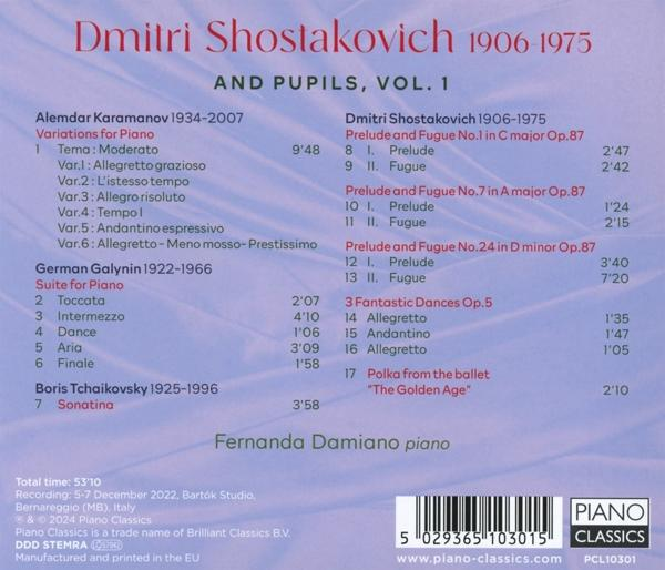 CD-Cover mit Komponistennamen und Werkverzeichnis. Unten Logo und Website.