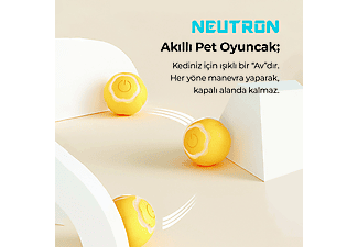 NEUTRON Kendinden Hareketli Kedi Oyuncağı Interaktif Akıllı Kedi Köpek Topu Sarı_1