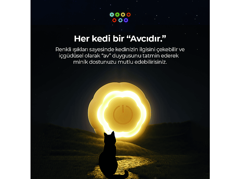 NEUTRON Kendinden Hareketli Kedi Oyuncağı Interaktif Akıllı Kedi Köpek Topu Sarı_4