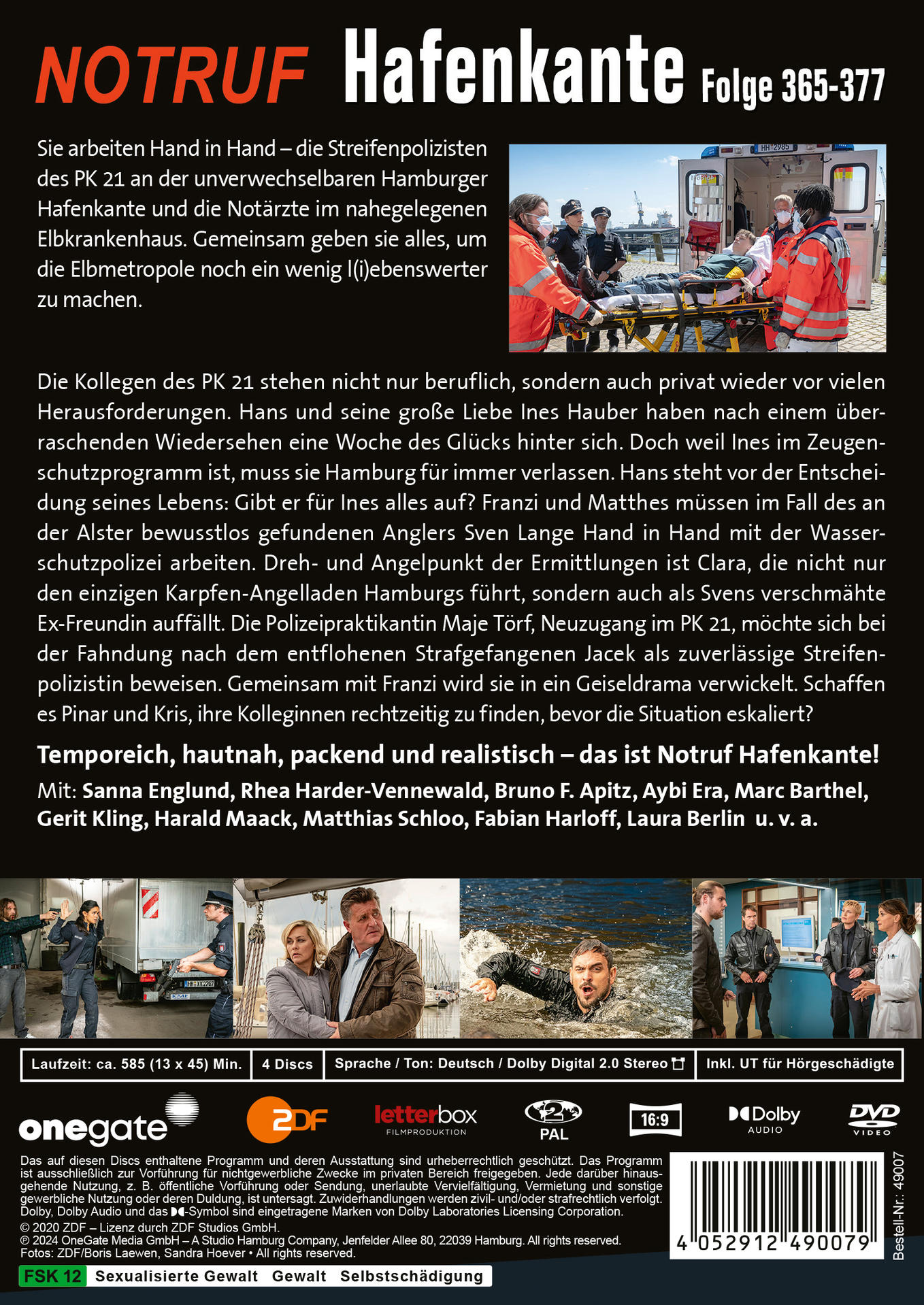 DVD-Cover einer Serie. Titel: Notruf Hafenkante. Zeigt eine Szene mit Krankenwagen und Menschen.