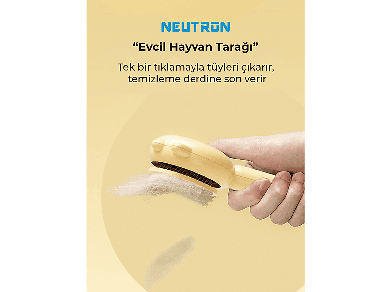 NEUTRON Kedi Tarağı Kedi Tüy Toplayıcı 140 Derece Kavisli Tarak Dişleri_4