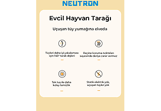 NEUTRON Kedi Tarağı Kedi Tüy Toplayıcı 140 Derece Kavisli Tarak Dişleri_8