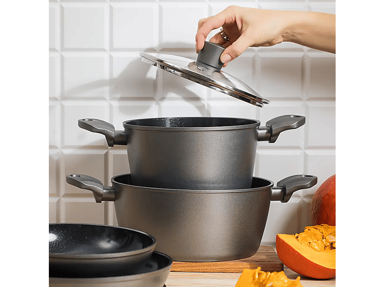 Garnek z pokrywką AMBITION VERSO wysoki Qualum Ceramic 24 cm / 6,6 l – zdjęcie 2