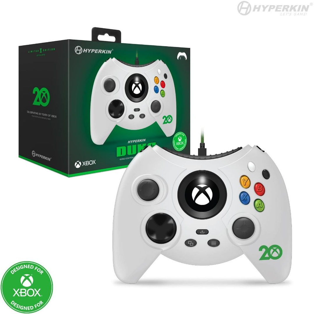 HYPERKIN Duke Wired (Xbox 20th Anniversary Limited Edition) - Contrôleur (Blanc)