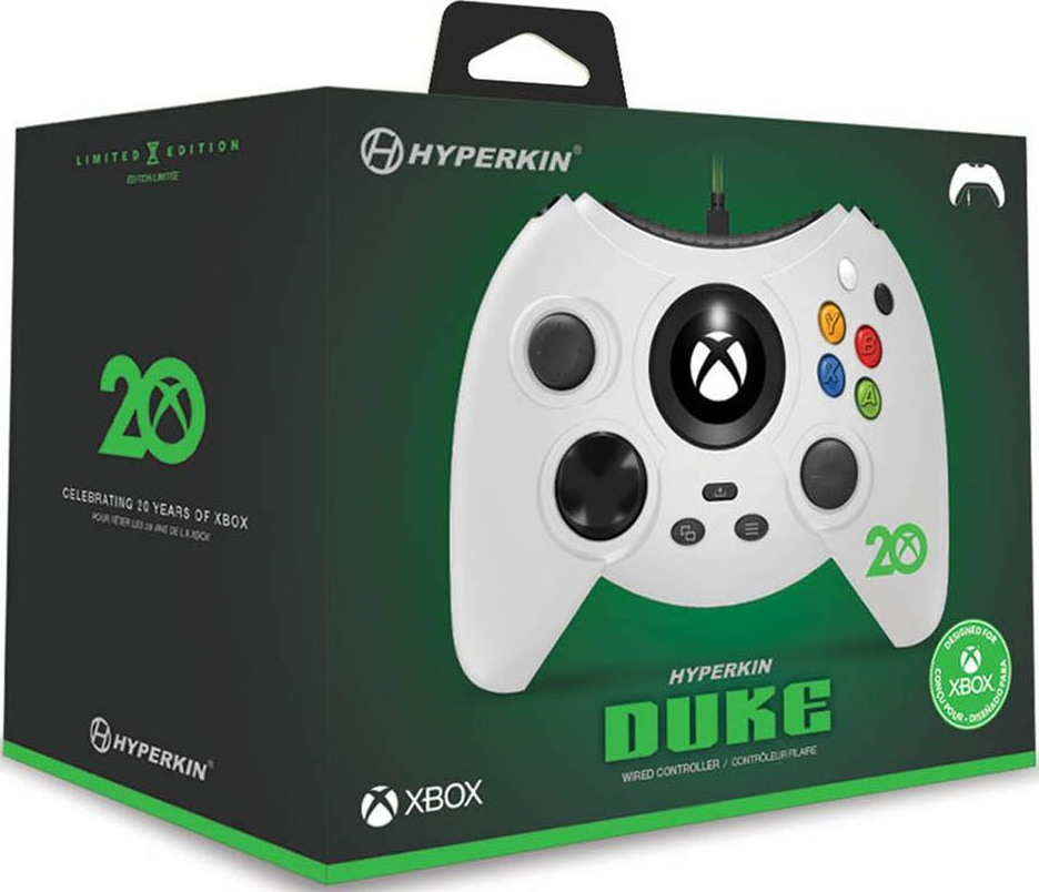 HYPERKIN Duke Wired (Xbox 20th Anniversary Limited Edition) - Contrôleur (Blanc)