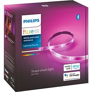 PHILIPS HUE Lightstrip Plus Basis-Set V4, 2 m - LED-Leuchtstreifen (Weiss)