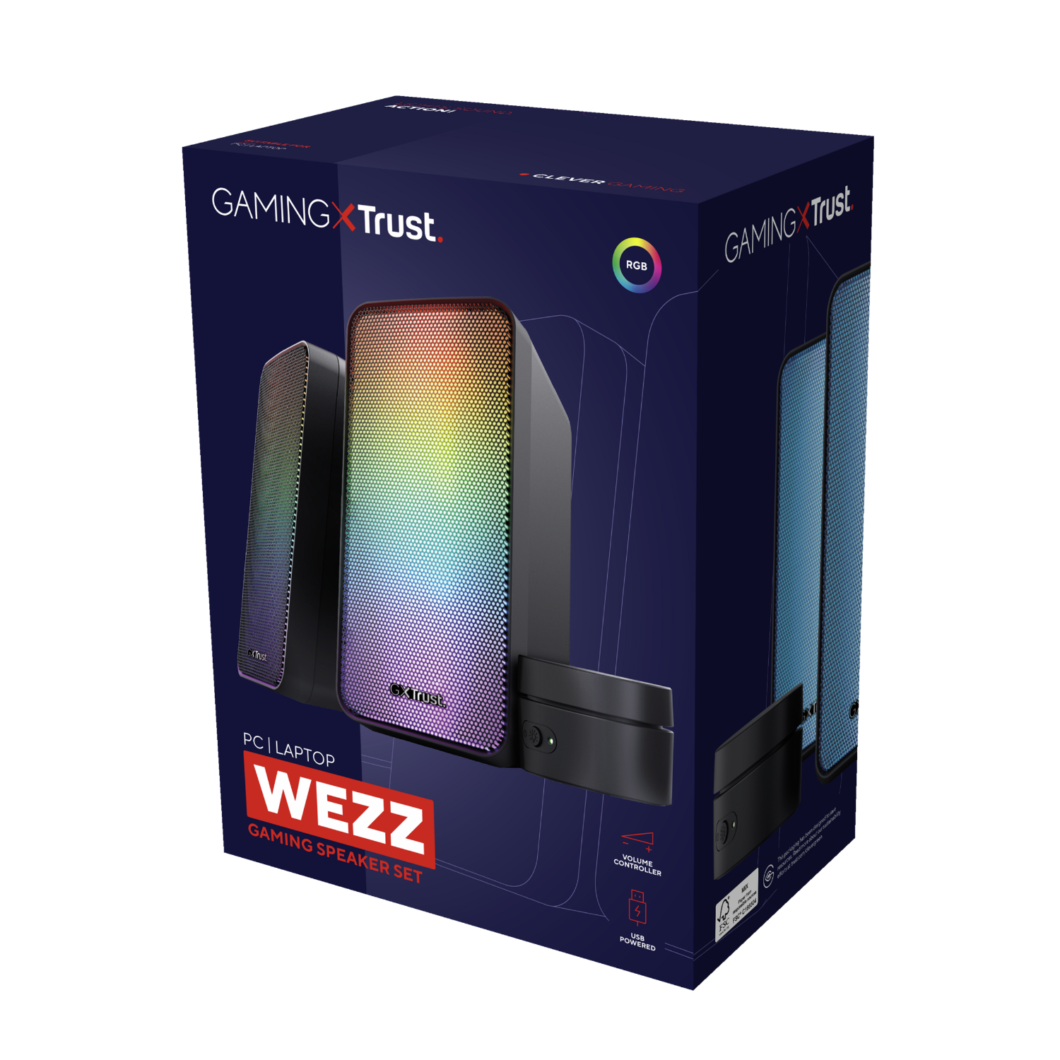 TRUST GXT 611 Wezz | 2.0 Gamingspeakers - Pulserende RGB