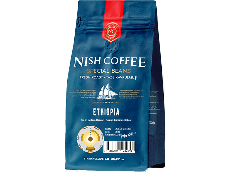 NISH 1 kg Çekirdek Kahve Ethiopia