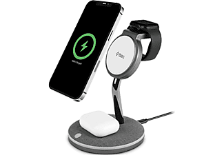 TTEC AirCharger Trio M MagSafe Uyumlu 3ü1 Arada iPhone + Apple Watch + AirPods Kablosuz Hızlı Şarj Standı Gri_0