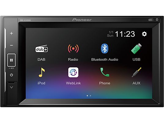 PIONEER DMH-A240DAB - Autoradio (2 DIN (Doppel-DIN), Schwarz)