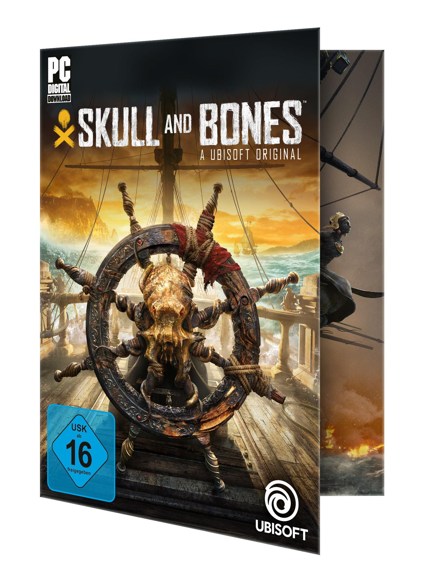 Das Cover einer Videospielbox: Skull and Bones. Ein Schiff ist auf dem Cover.