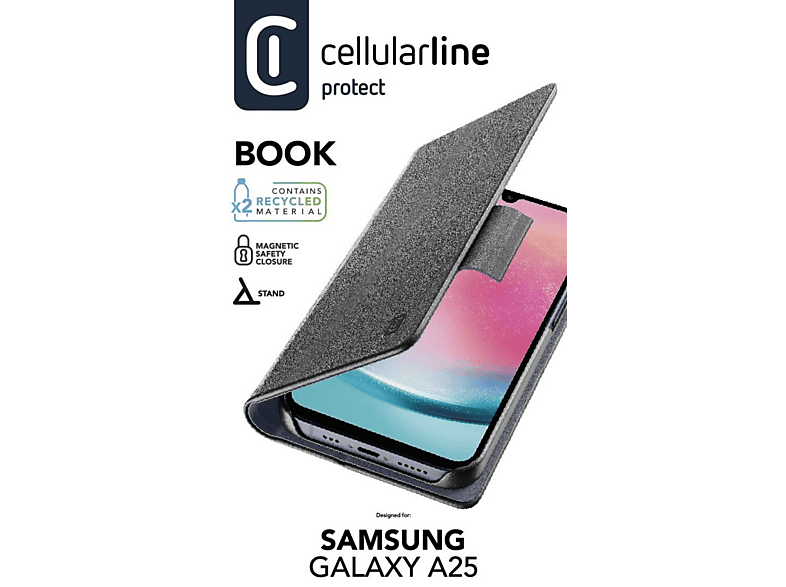 Cellularline Cover Galaxy A25 Book Zwart (book3gala255gk)