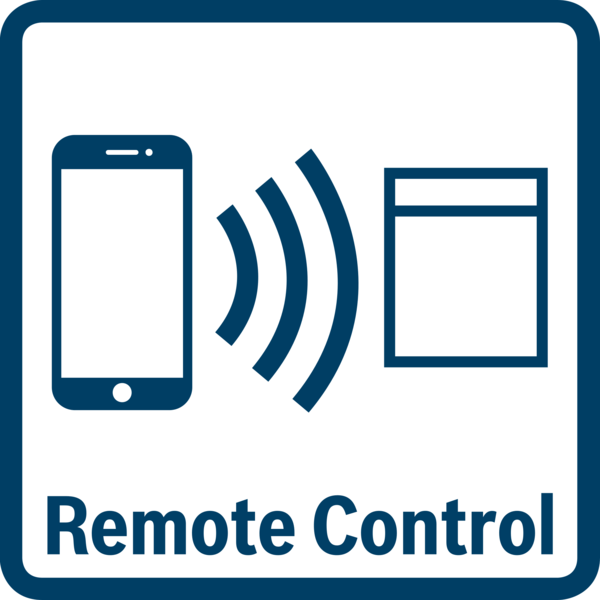 'Remote Control' metni ile kare kutuya sinyal gönderen bir akıllı telefon simgesi.
