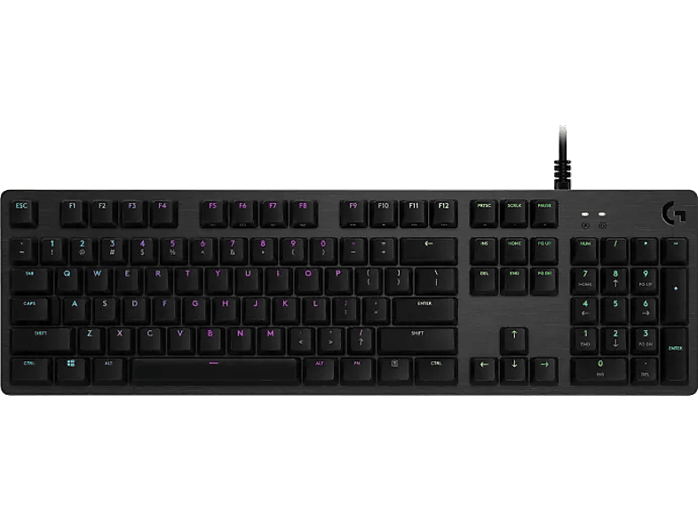 LOGITECH G G512 LIGHTSYNC RGB GX Blue Clicky Arkadan Aydınlatmalı Mekanik Kablolu Türkçe Q Oyuncu Klavyesi - Siyah