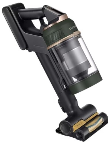 Bezprzewodowy odkurzacz Samsung w pozycji pochylonej.