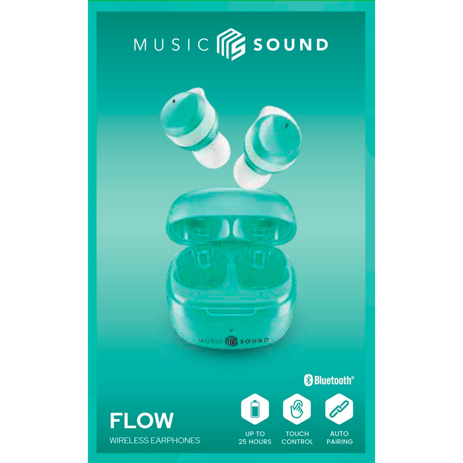 MUSIC SOUND Ecouteurs sans fil Flow Vert (BTMSTWSFLOWG)