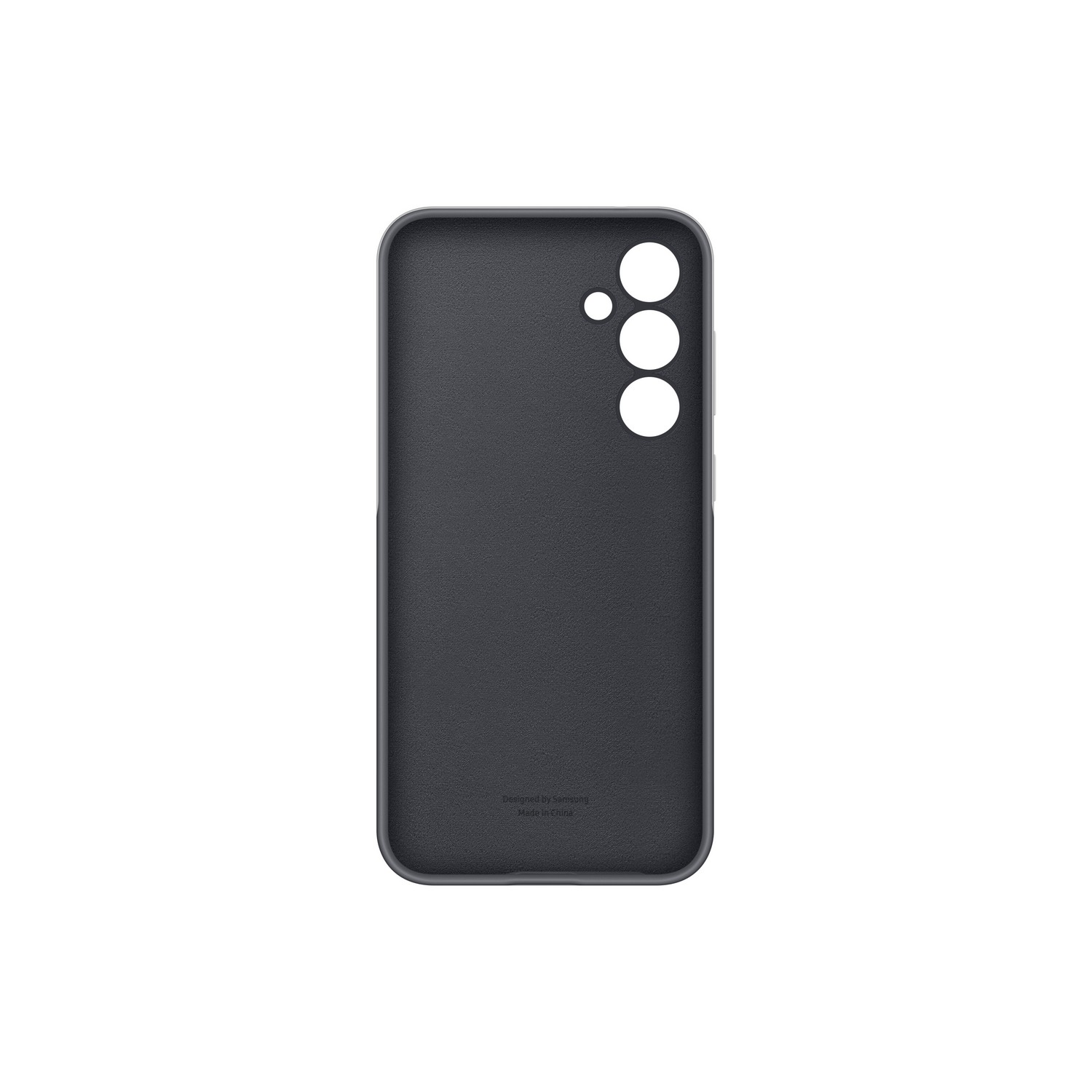 Coque de téléphone noire avec trois découpes pour caméra.