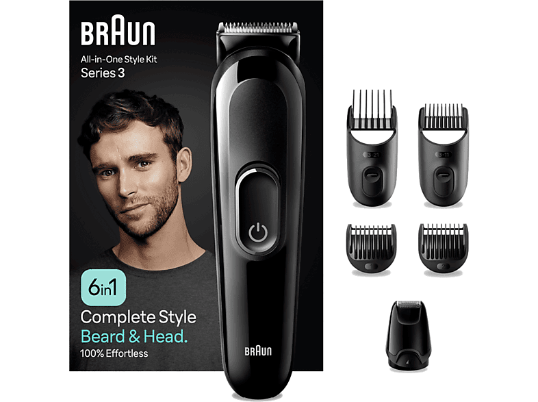 Afeitadora corporal  Braun BodyGroomer 3 BG3340, Para hombres, Peine para  zonas sensibles, Autonomía 80 min, Negro