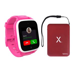 Smartwatch infantil + Powerbank - Xplora XGO3, 1.3", 128 MB, Cámara 2 MP, Autonomía 3 días, 4G, Botón SOS, Geolocalización, Rosa