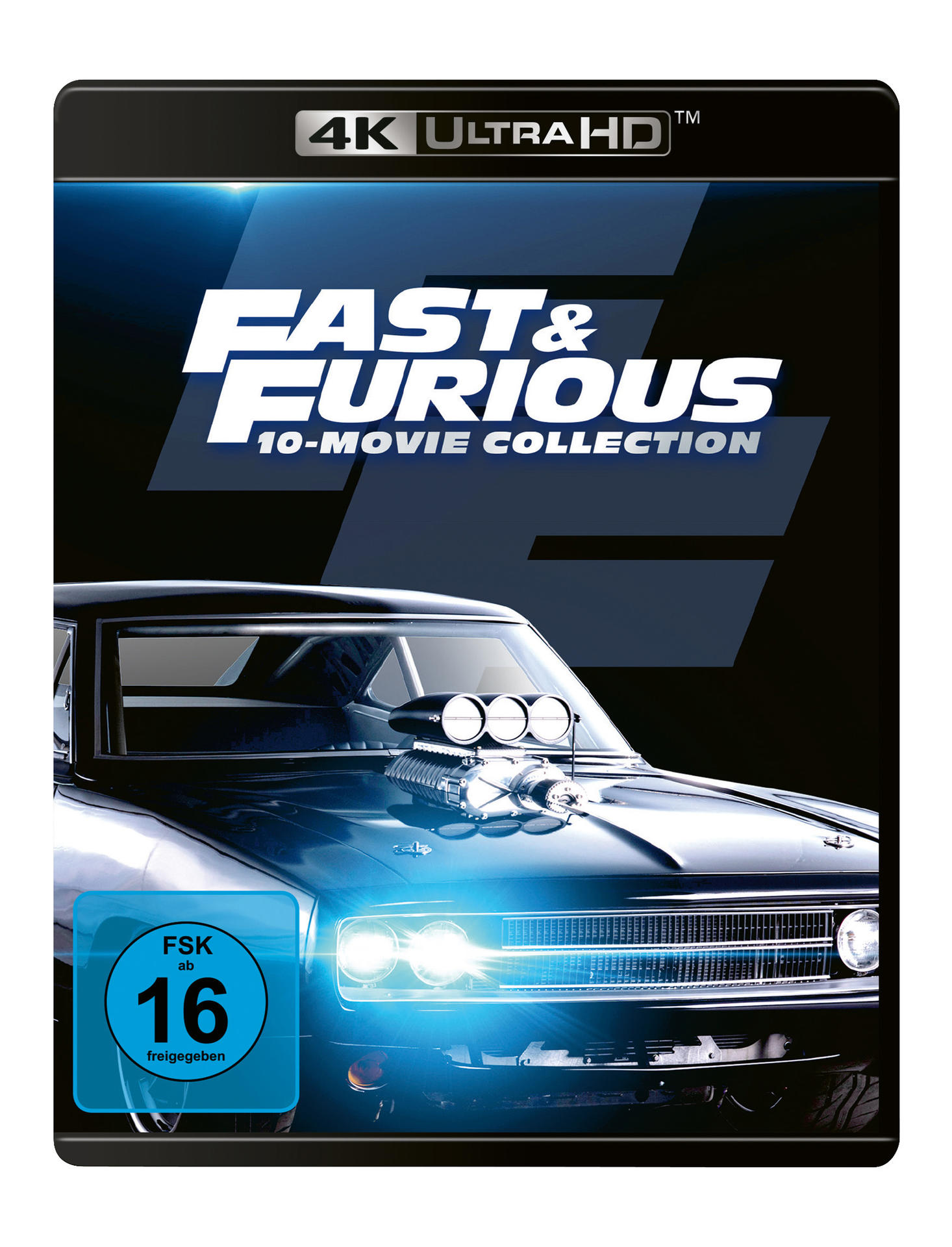 Fast & Furious 10-Movie Collection DVD-Hülle mit einem Auto-Bild.