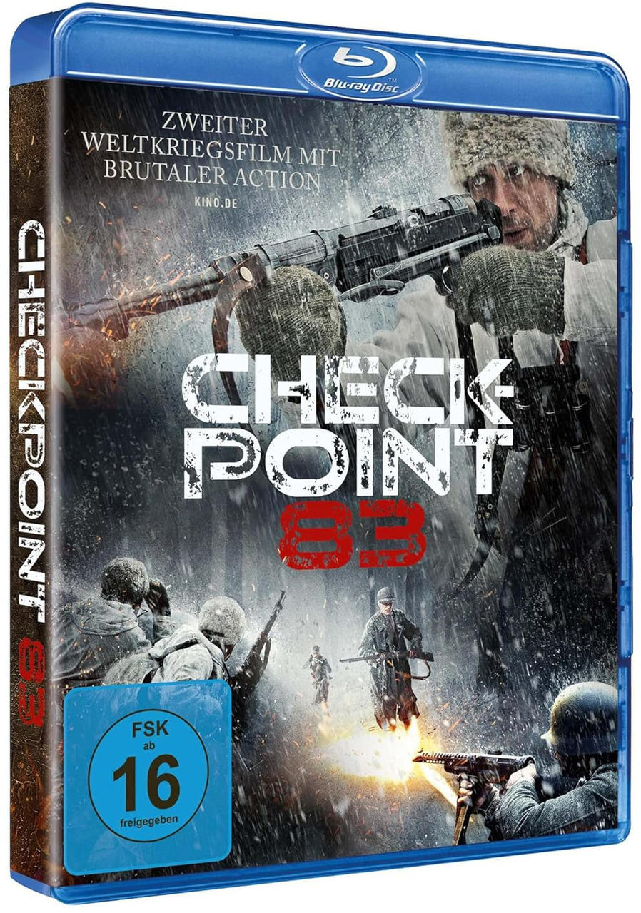 Blu-ray-Box-Art für den Film 'Checkpoint 83'. Soldaten in einer Winterkulisse werden gezeigt.