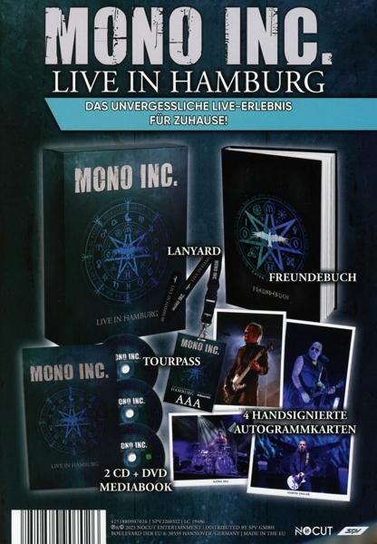 Album-Set mit dem Namen MONO INC. und verschiedenen dazugehörigen Artikeln.