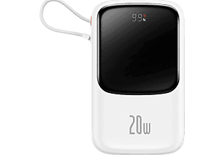 BASEUS Q Pow Pro 10.000 mAh LCD Display 20W Lightning Kablolu Taşınabilir Şarj Cihazı Beyaz Outlet 1224211