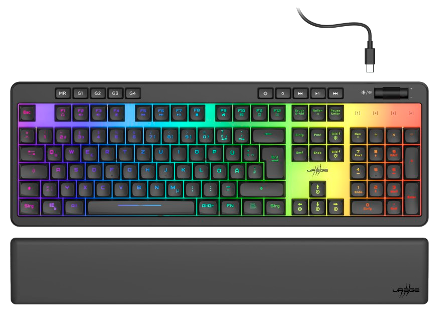 URAGE Exodus 515 Illuminated billentyűzet, RGB, Magyar kiosztás, fekete (217830)