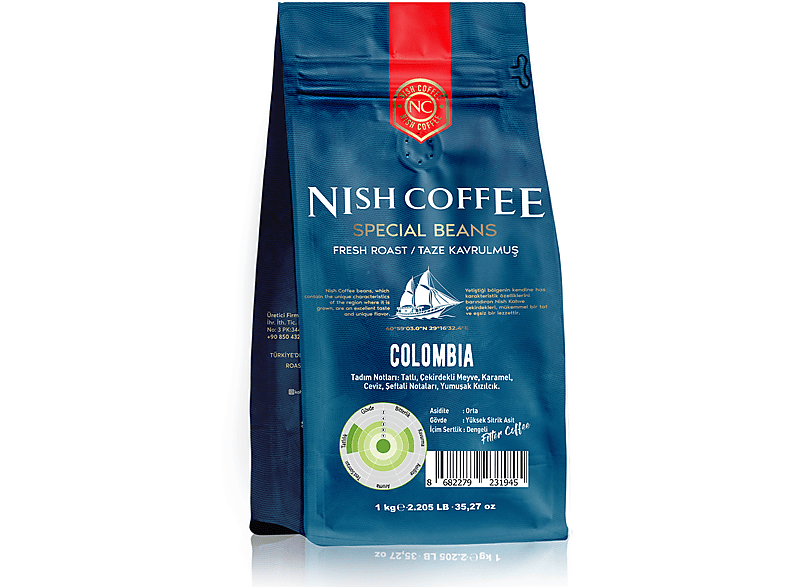 NISH Çekirdek Kahve Colombia 1 Kg_2