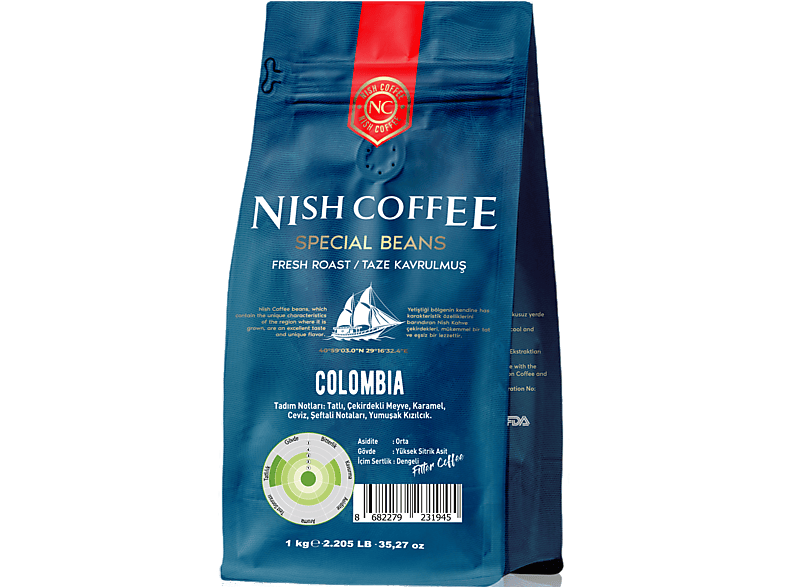 NISH Çekirdek Kahve Colombia 1 Kg_0