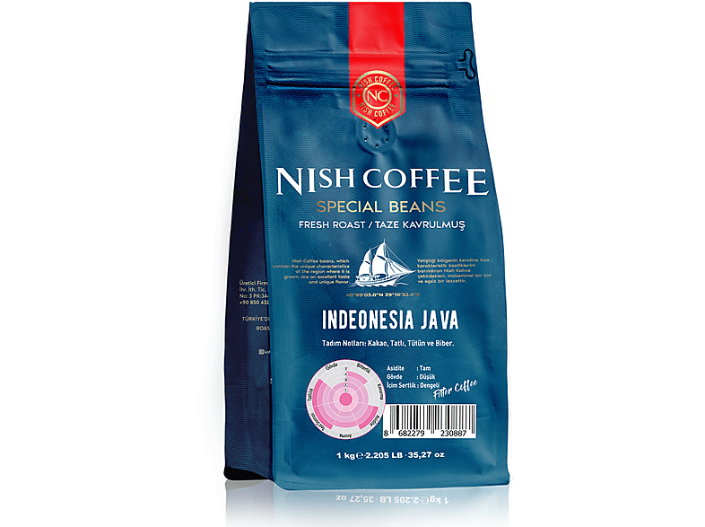 NISH Çekirdek Kahve Endonezya Java 1 Kg_2