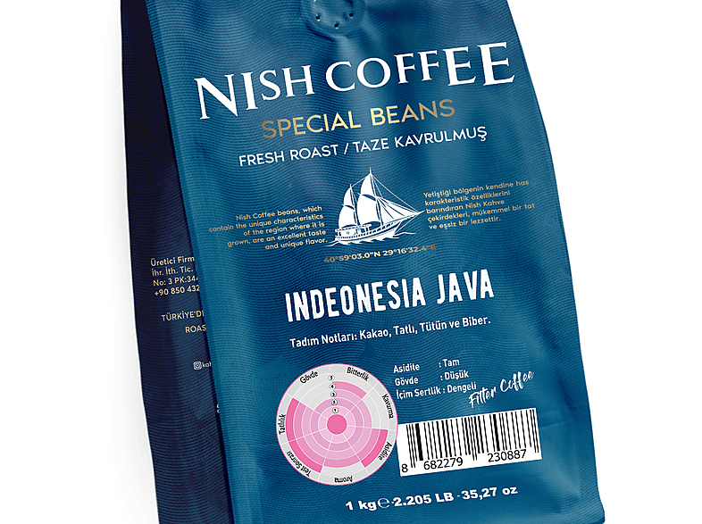 NISH Çekirdek Kahve Endonezya Java 1 Kg_4