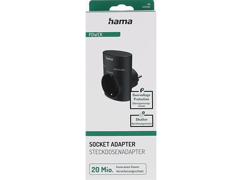 HAMA HM.223322 Akım Korumalı Priz 2xLED Siyah_1