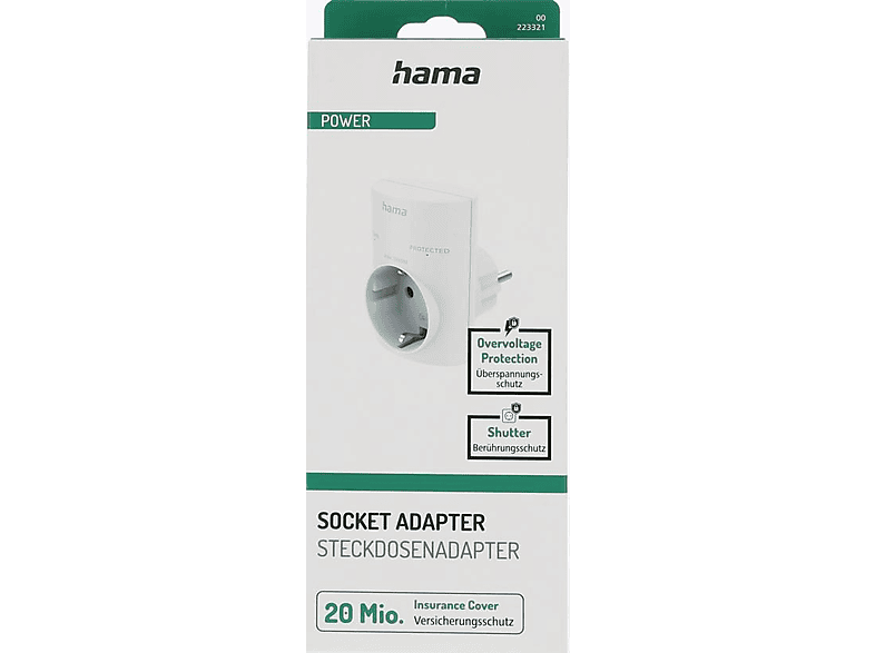 HAMA HM.223321 Akım Korumalı Priz 2xLED Beyaz_1