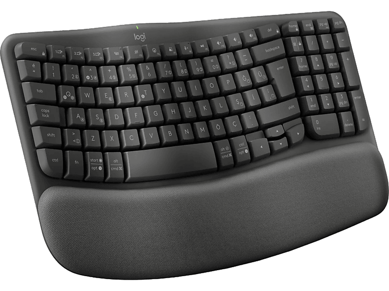 LOGITECH Wave Keys Kablosuz Ergonomik Türkçe Q Klavye Grafit