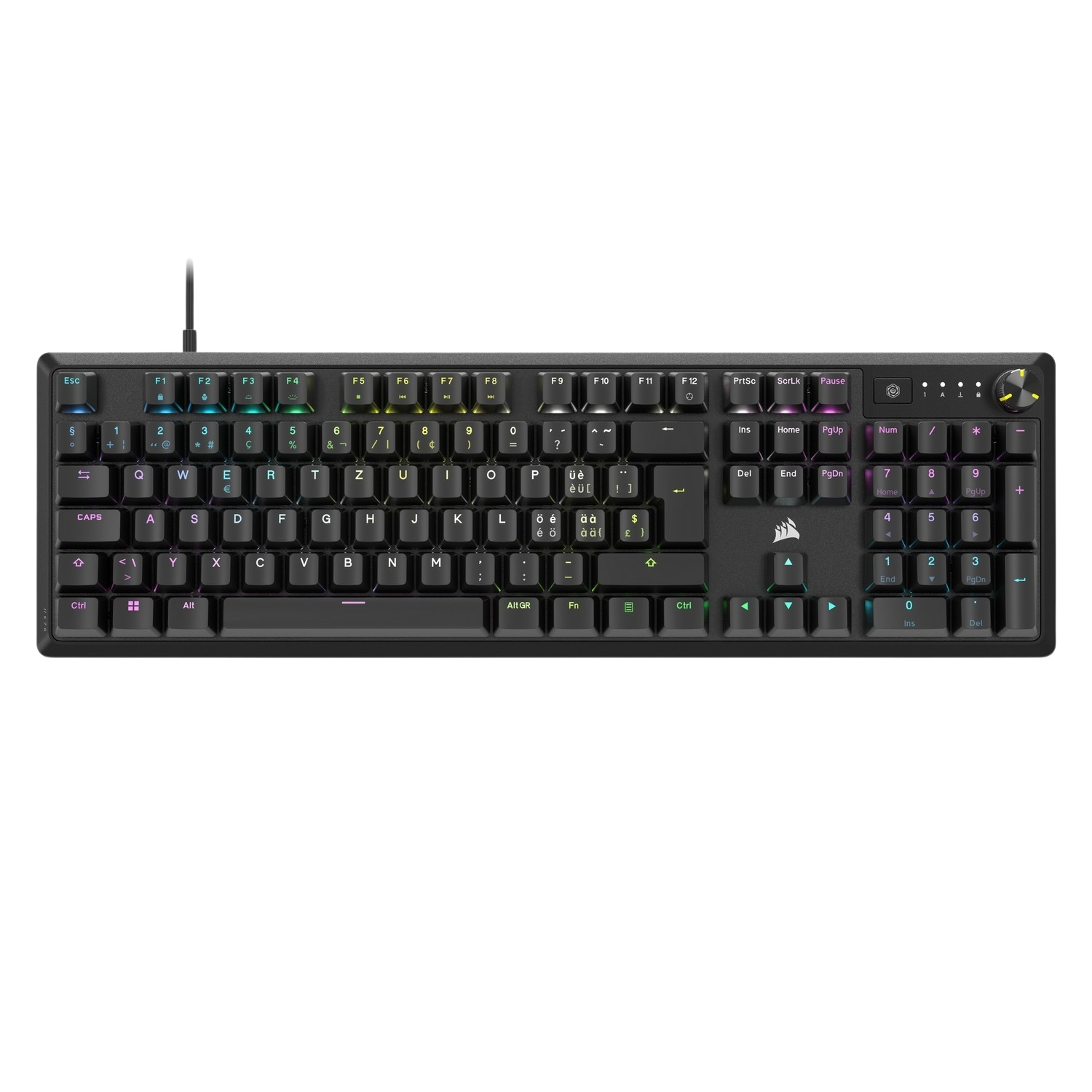 CORSAIR Gaming Toetsenbord Corsair K70 LED-RGB QWERTZU Zwart (CH-910971E-CH)