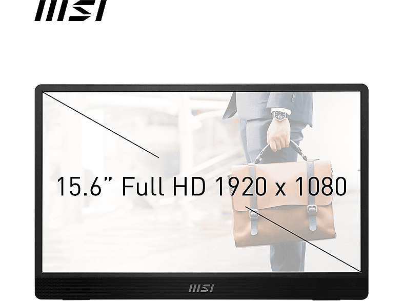 MSI pro MP161DE E2 15,6 Zoll Monitor, Full-HD, 4 ms Reaktionszeit, 250 cd/m², 60 Hz, Iron Gray — Foto 2 von 5