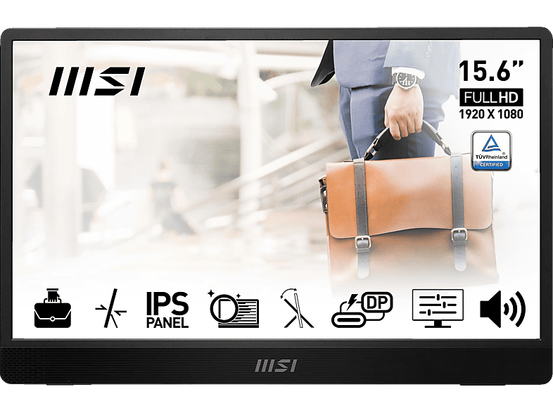 MSI PRO MP161DE E2 15,6 Zoll  Full-HD  tragbarer Monitor  4 ms Reaktionszeit  
