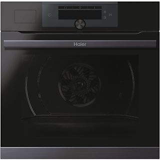 Horno - Haier HWO60SM4FS9XH I-Turn Series 4, Multifunción, Limpieza pirolítica y por agua, 70 l, Climatech, 60 cm, Negro