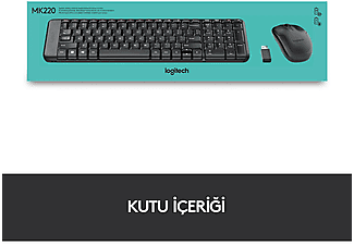 LOGITECH MK220 Kablosuz Türkçe Q Klavye Mouse Seti - Siyah_7