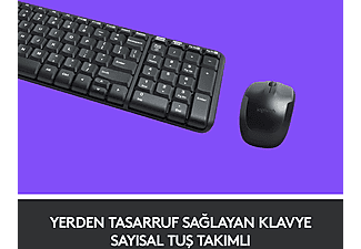 LOGITECH MK220 Kablosuz Türkçe Q Klavye Mouse Seti - Siyah_3