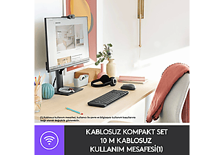 LOGITECH MK220 Kablosuz Türkçe Q Klavye Mouse Seti - Siyah_2