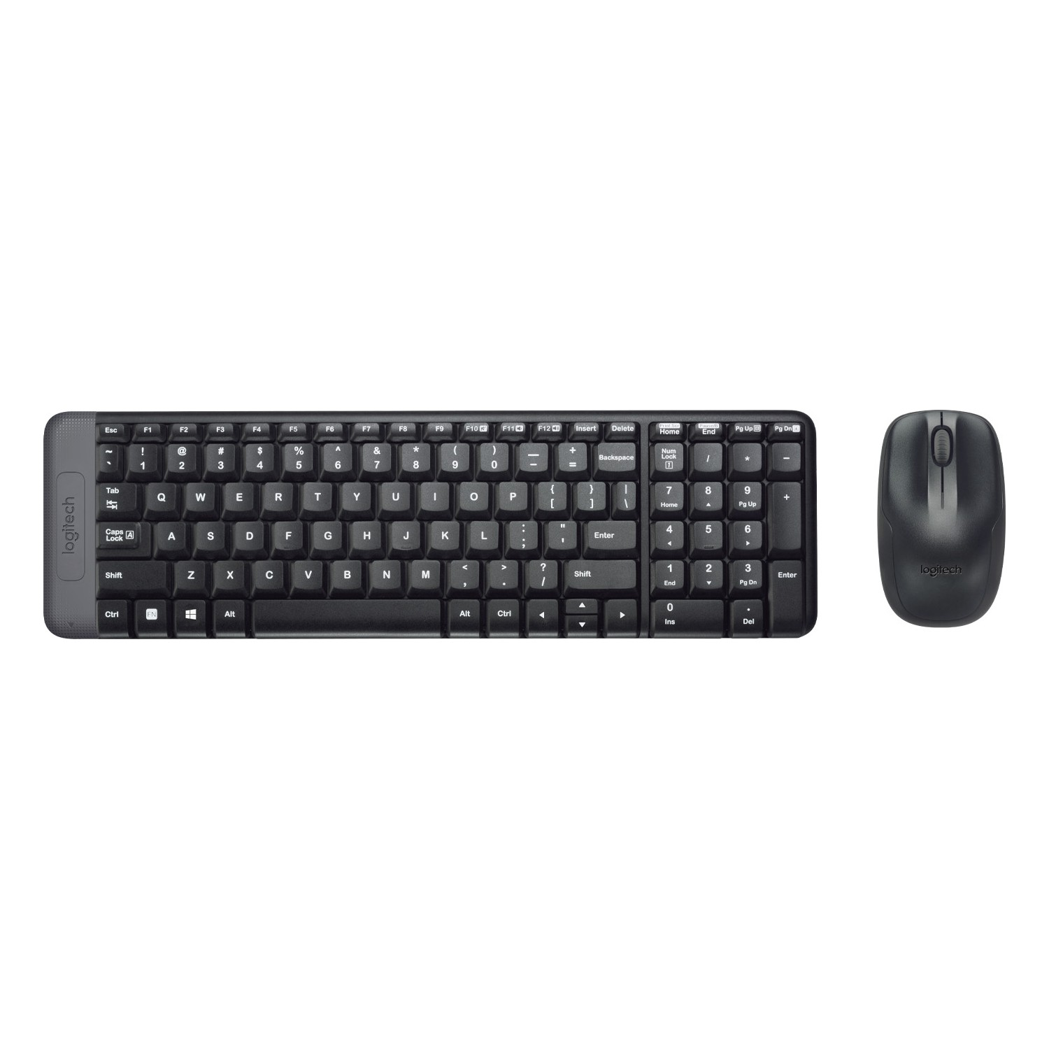 Logitech klavye ve fare kombinasyonu, klavye siyah, fare siyah.