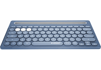 EVEREST KB-BT84 Bluetooth Ultra İnce+Şarjlı Q Mac/Windows/Android/iOS Uyumlu Kablosuz Klavye Mavi Gri_1