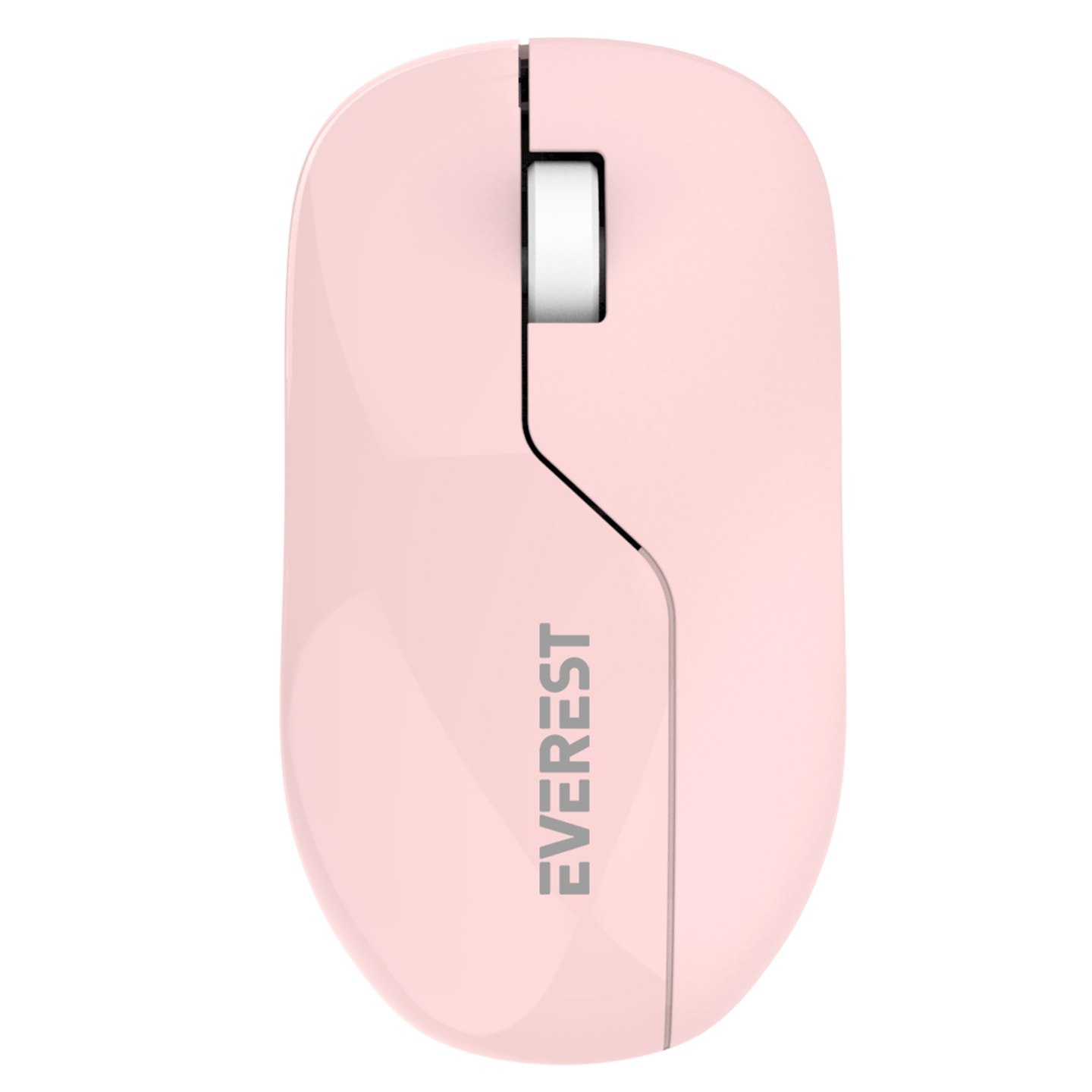 Beyaz kaydırma tekerleği olan pembe Everest kablosuz fare.